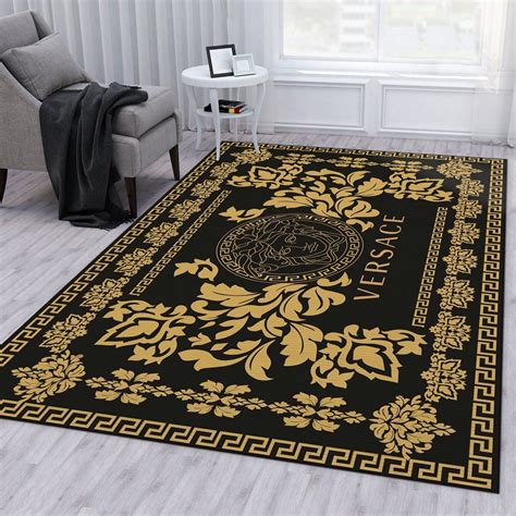 grey versace rug|Versace rug black and gold.